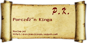 Porczán Kinga névjegykártya